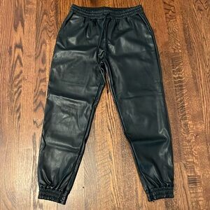 Michael Kors black faux leather pants size M